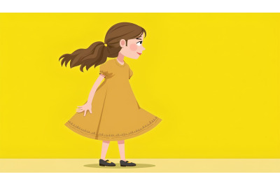A monochrome girl with only her dress in color
