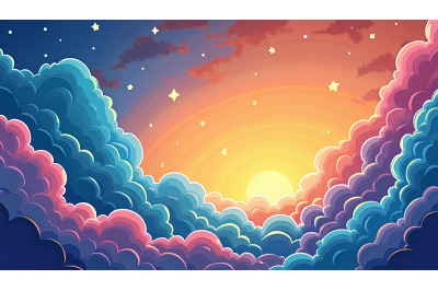 A tie-dye night sky with swirling dreamy hues