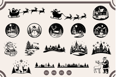 Christmas Winter Scene, Winter Scene svg, Christmas svg