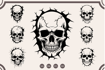 Skull In The Wall svg Bundle, Skull svg