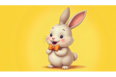 Bunny with oversized bows, surrealism