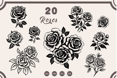 Rose svg Bundle, Rose svg, Rose Clipart, Flowers svg