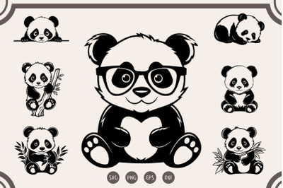 Panda svg Bundle, Panda Vector svg, Cute Panda svg