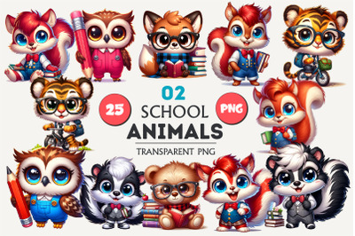 School animal cartoon 02. TShirt Sticker.