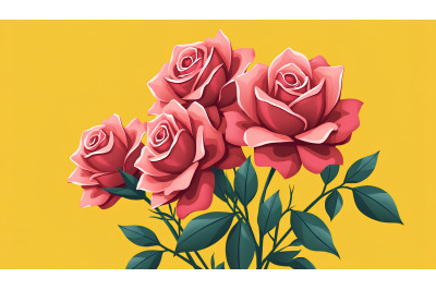 Cubist interpretation of roses, fragmented beauty