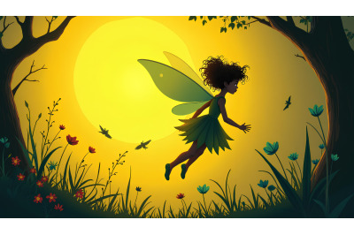 Delicate fairy with bold night contrast