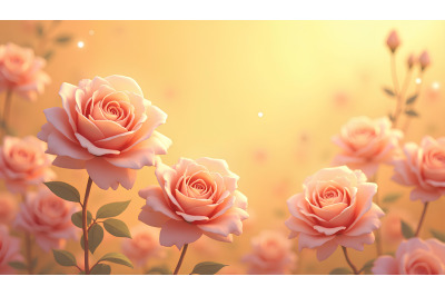 Ethereal roses, soft glowing petals in mist