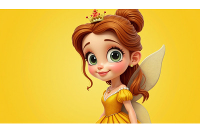 Fairy-tale princess with big eyes, charcoal