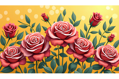 Mosaic-style roses, fragmented glass floral masterpiece