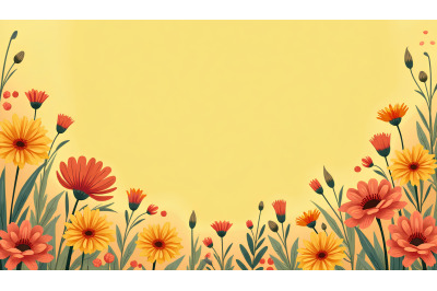 Nostalgic vintage floral art, muted golden hues