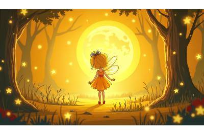 Optical illusion fairy, shifting moonlight glow