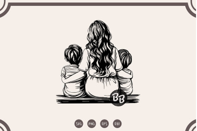 Mother of two Boys svg, Mother and Sons svg, Mom and Sons
