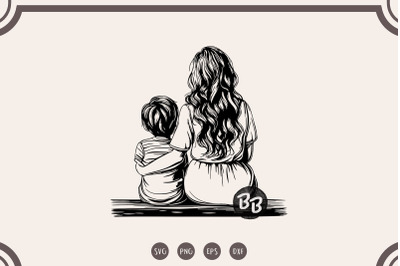 Mother and Son svg, Boy Mom svg, Mothers day