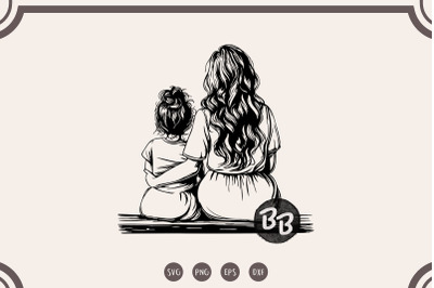 Mother and Daughter svg, Mom and Daughter svg