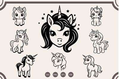 Unicorn svg Bundle, Unicorn Clipart, Full Body Unicorn
