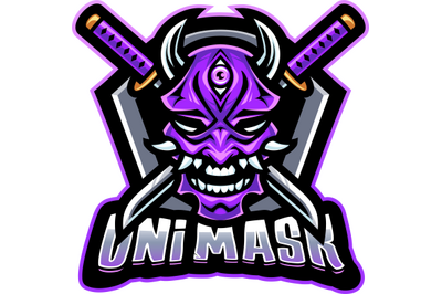 Oni mask mascot logo design