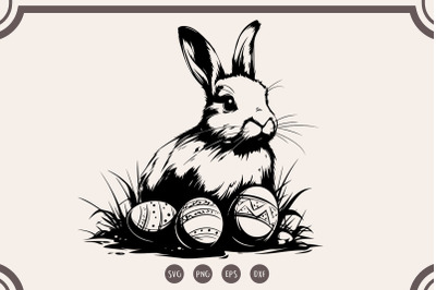 Easter Bunny With Eggs svg, Happy Easter svg