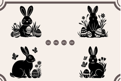 Easter svg Bundle, Easter Bunny svg, Bunny Silhouette svg