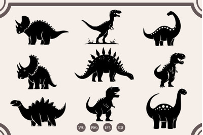 Cute Dinosaur svg, dinosaur silhouette Bundle svg, dino svg