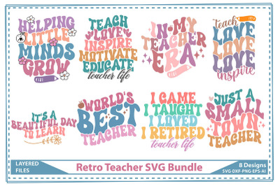 Retro Teacher SVG Bundle