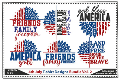 4th July T-shirt Designs Bundle Vol- 2