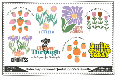 Boho Inspirational Quotation SVG Bundle