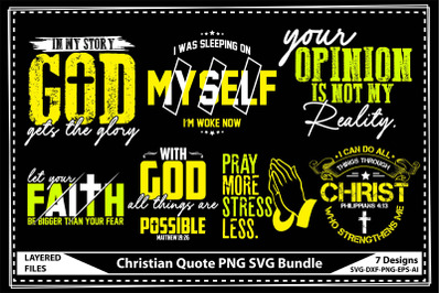 Christian Quote PNG SVG Bundle