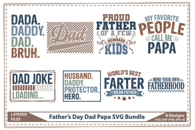 Fathers Day Dad Papa SVG Bundle