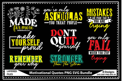 Motivational Quotes PNG SVG Bundle