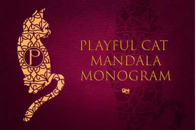 Playful Cat Mandala Monogram