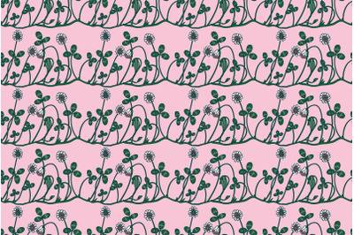 Botanical floral seamless pattern with clover vector illustration