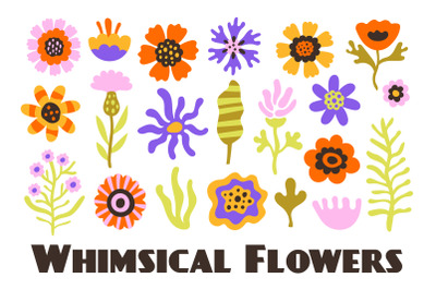 Whimsical Flowers PNG Clipart