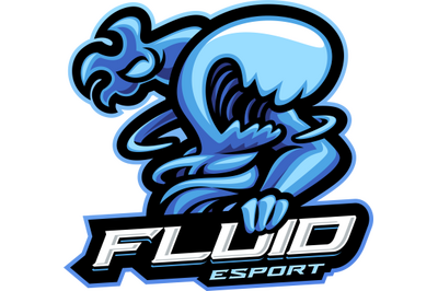 Fluid monster esport mascot logo design