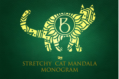 Stretchy Cat Mandala Monogram