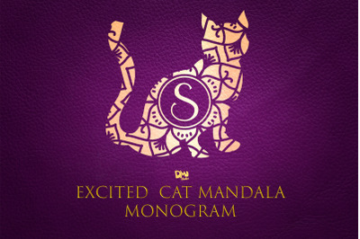 Excited Cat Mandala Monogram