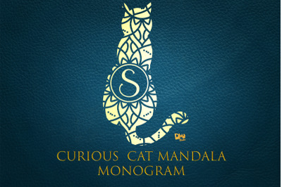 Curious Cat Mandala Monogram