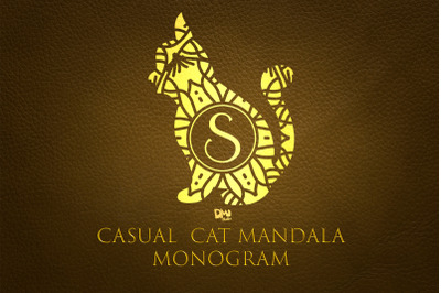 Casual Cat Mandala Monogram