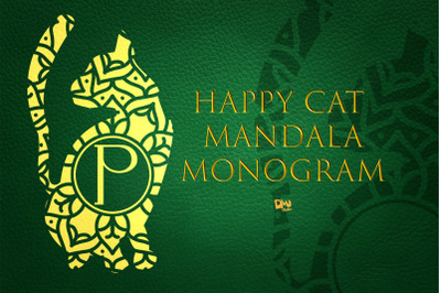 Happy Cat Mandala Monogram