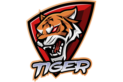 Tiger head esport mascot logo design