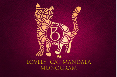 Lovely Cat Mandala Monogram