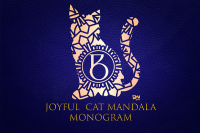 Joyful Cat Mandala Monogram