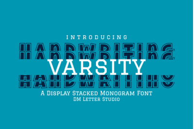 Handwriting Varsity Stacked Monogram