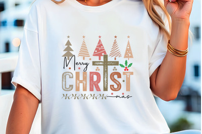 Merry and Bright Coquette Christmas T-Shirt Design