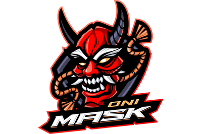 Oni mask esport mascot logo design