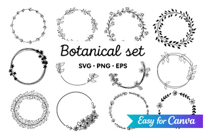 Botanical Wreaths Clipart