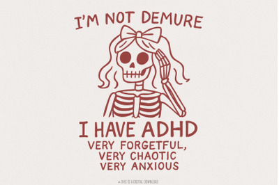 ADHD Humor PNG, Funny Skeleton Digital Download, Sublimation PNG File,