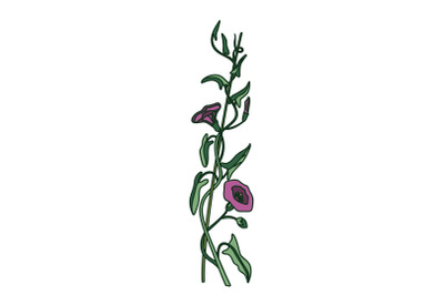 Botanical floral vertical border isolated on white background vector