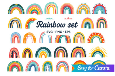 Rainbow Clipart Set