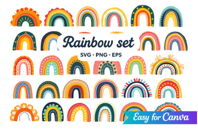 Rainbow Clipart Set