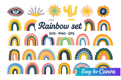Boho Rainbow Clipart